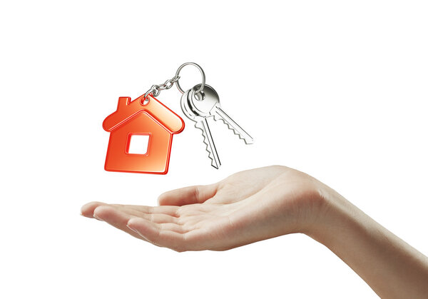 Цепочка для ключей с ключом в руке
