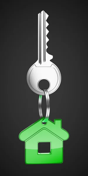 Key with green key chain — Stock Photo, Image