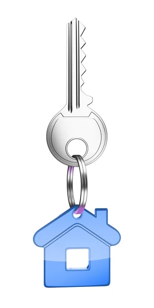 Key with blue key chain — Stock Photo, Image