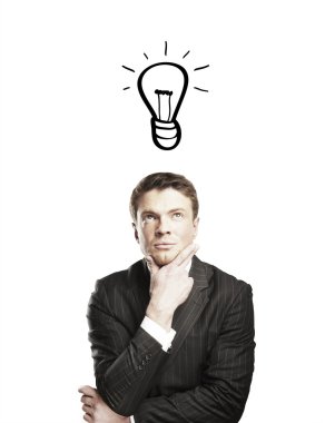 Pensive businessman clipart