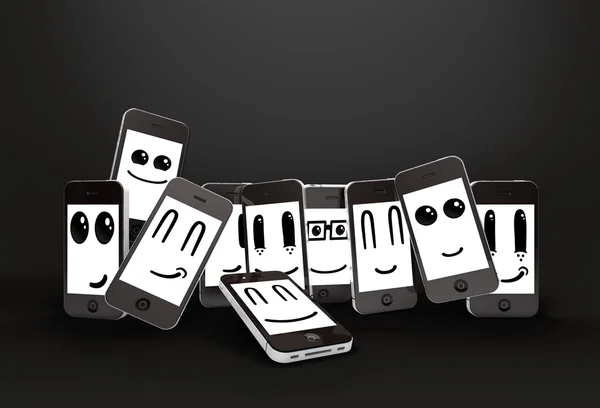 Grupp mobiltelefoner — Stockfoto