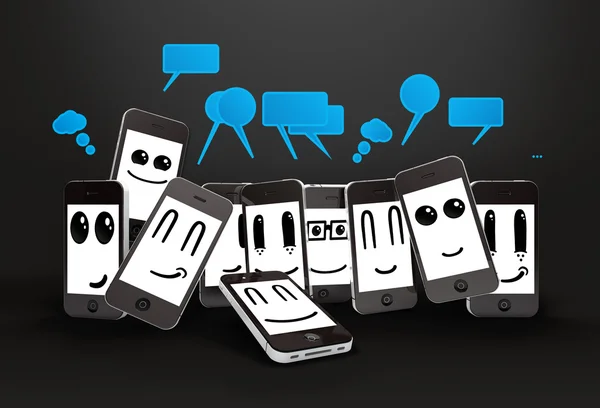 Happy mobile phones — Stock Photo, Image