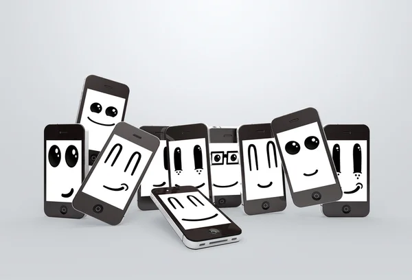 Telefony komórkowe buźki — Zdjęcie stockowe