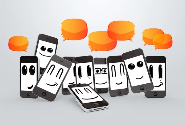 Happy mobile phones — Stock Photo, Image