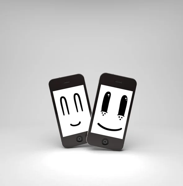 Mobiele telefoon smileys — Stockfoto