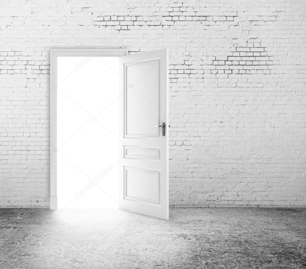 Open door in room