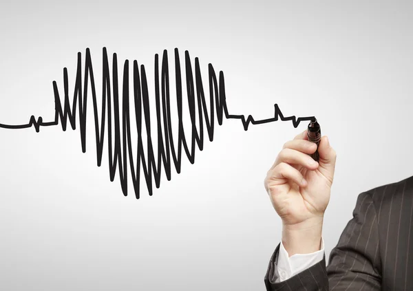 Disegno grafico battito cardiaco — Foto Stock