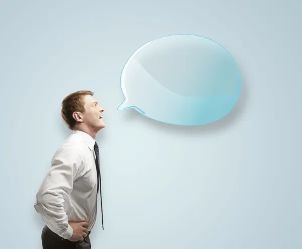 Синий пузырь речи — стоковое фото
