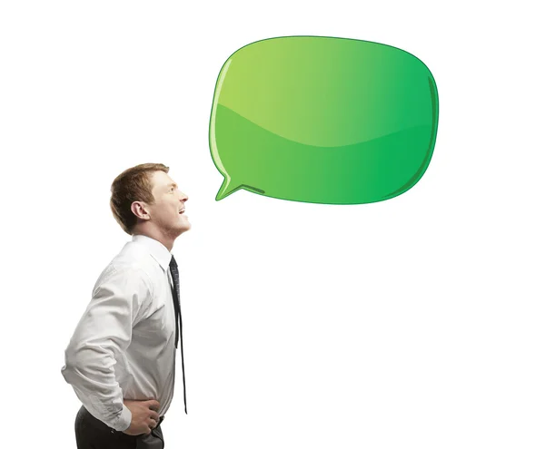 Зеленый пузырь речи — стоковое фото