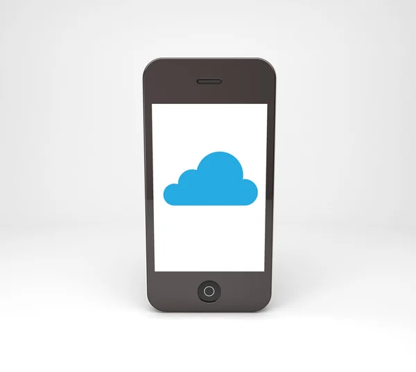 Telefon z chmura niebieski — Zdjęcie stockowe