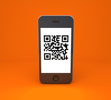 Phone with qr code clipart
