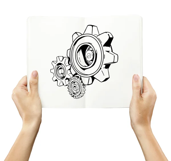 Drawing gears — Stock Photo, Image