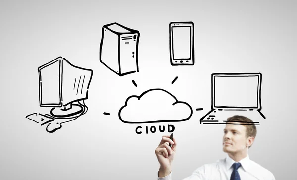 Cloud computing diagram — Stock fotografie