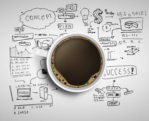 Estrategia de café y negocios —  Fotos de Stock