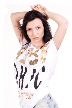 genç esmer kız poz