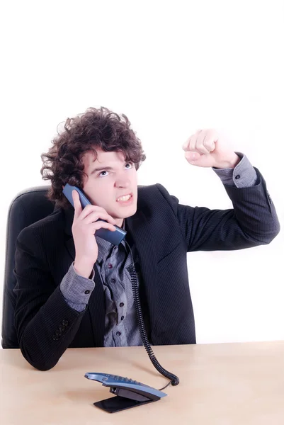 Üzletember beszél a telefonon — Stock Fotó