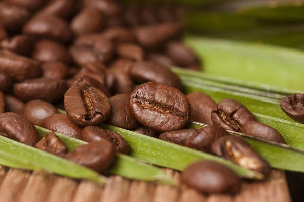 Grains de café torréfiés naturellement, détails — Photo
