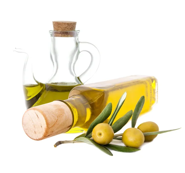 Olives and olive oil — Stock Photo, Image