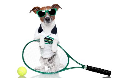 Tennis dog clipart