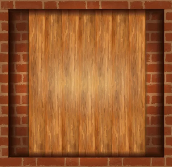 Vector background texture brick wood frame — Stock Vector