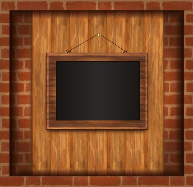 Blackboard kare fotoğraf tuğla duvar tarama