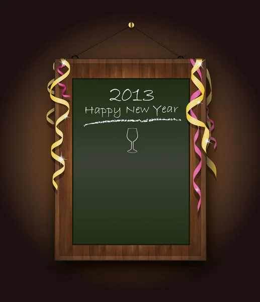 黑板上新的一年菜单 2013 绿色 — 图库矢量图片