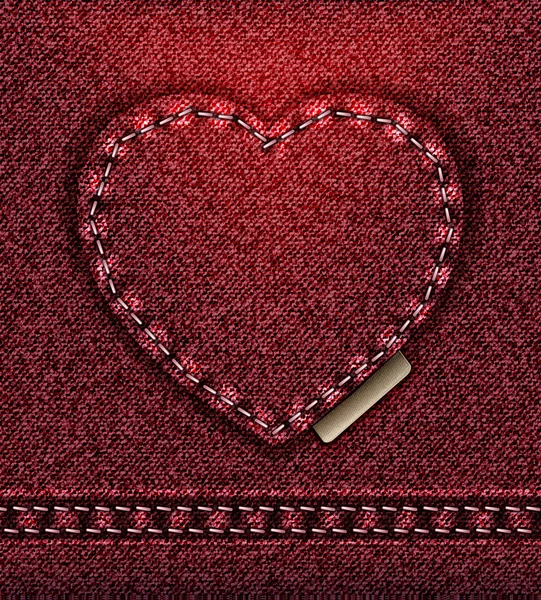Raster dżinsy serca czerwone — Zdjęcie stockowe