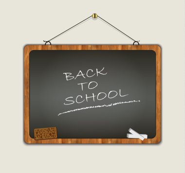 Blackboard back to school wood frame black clipart