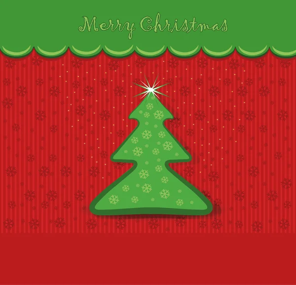 Veselé vánoční přání strom — Stockový vektor