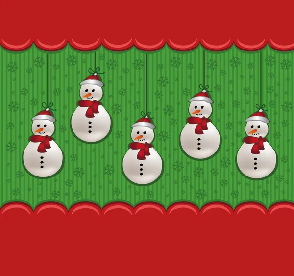 Raster christmas snögubbe röd kort blank — Stockfoto