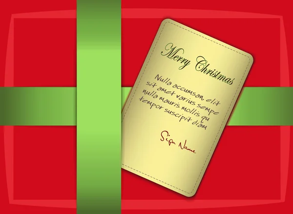 Δώρο Χριστουγέννων κάρτα χρυσό ετικέτα του φορέα — Διανυσματικό Αρχείο