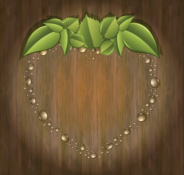 Raster Bio jardim morango coração orgânico fundo de madeira — Fotografia de Stock