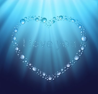 kalp mavi su damlası