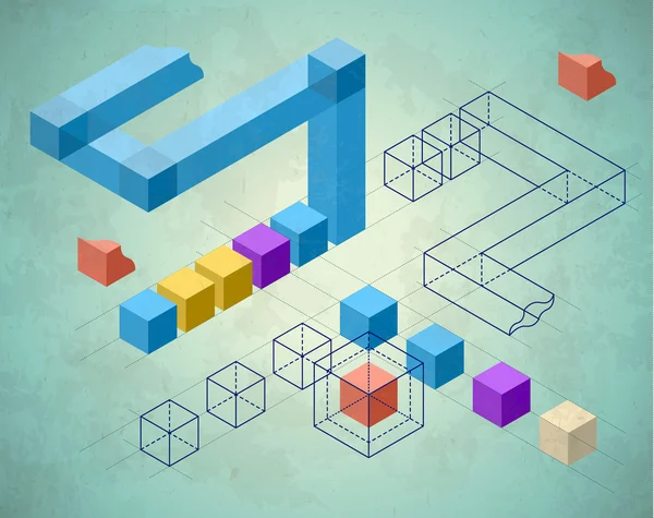 Infographies avec cubes — Image vectorielle
