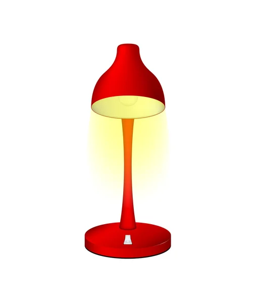 Червона лампа для читання зі світлом — стоковий вектор