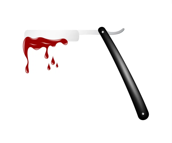Rasiermesser mit Blut — Stockvektor