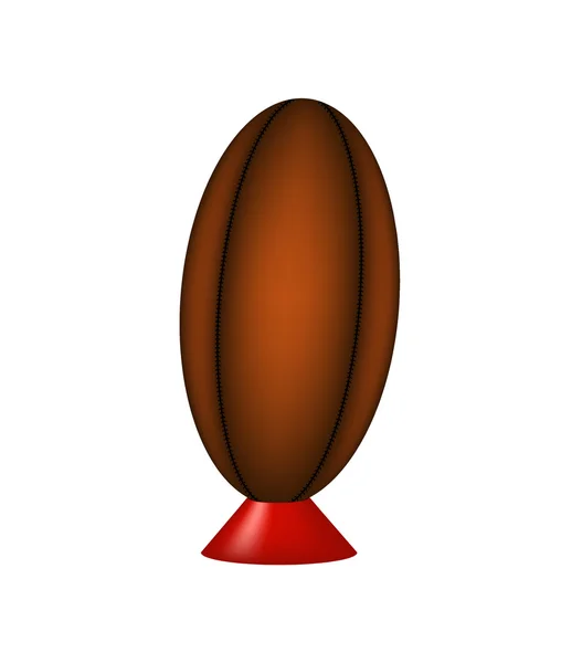 Retro bola de rugby em chutar tee — Vetor de Stock