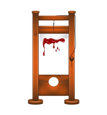 Guillotine with bloody blade clipart