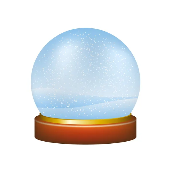 Снежный шар с зимним пейзажем — стоковый вектор