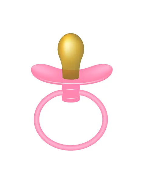 Pink baby dummy — Stockvector