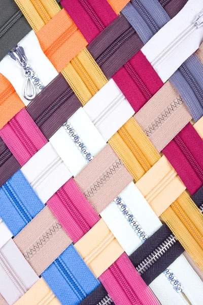 Pattern of interlocking zippers — Stock Photo, Image