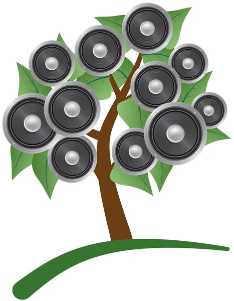 Loudspeaker tree — Stock Vector