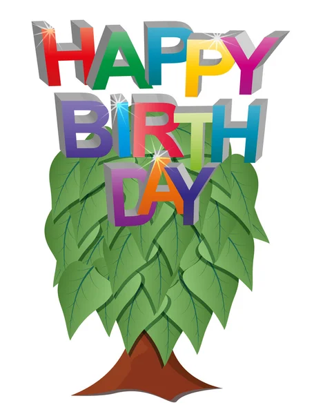 Happy birthday tree — Stock Vector