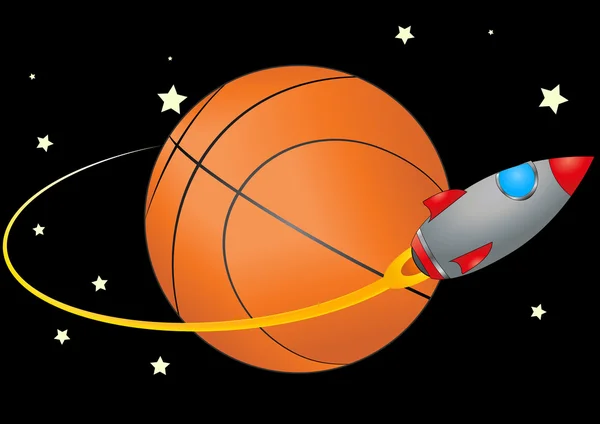 Basketbol ve uzay aracı — Stok Vektör