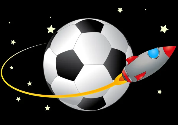 Soccerball と宇宙船 — ストックベクタ
