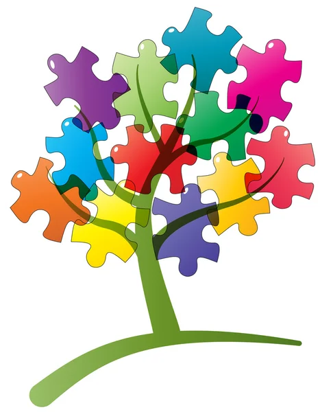 Tree puzzle — Stock Vector