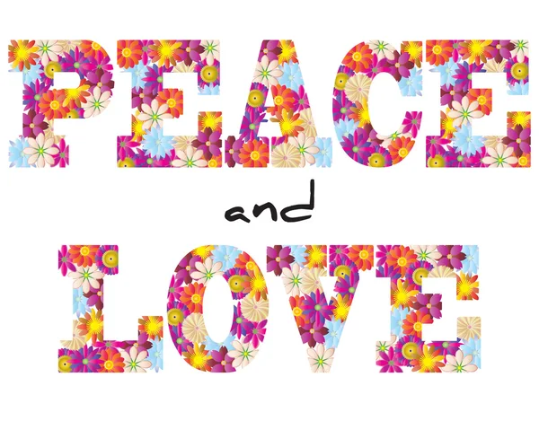 Kwiaty w pokoju i miłości — Wektor stockowy