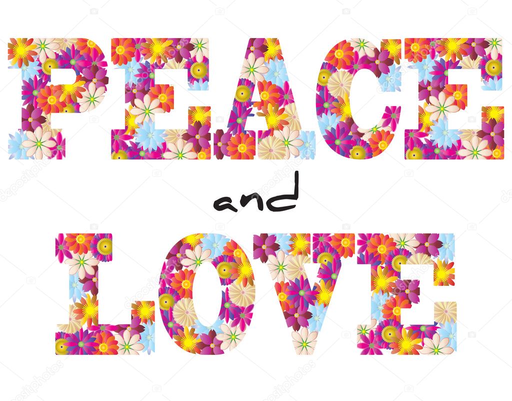 Peace And Love Flowers Stock Vector Image By C Willypd 11250928