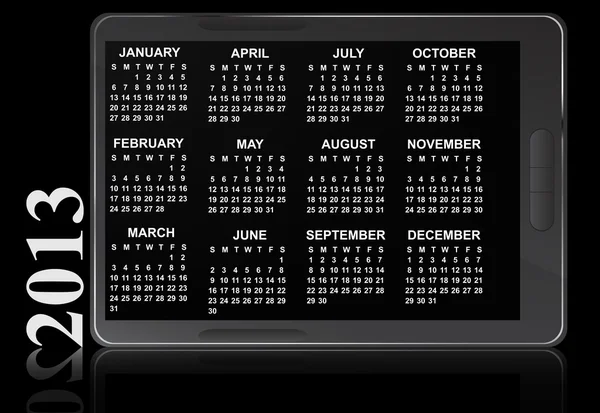 Calendario electrónico 2013 — Archivo Imágenes Vectoriales