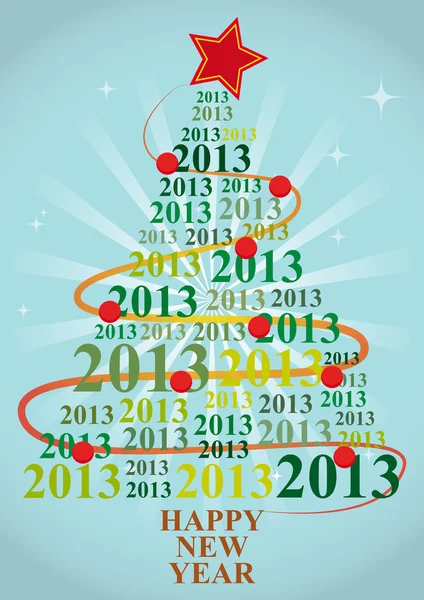 2013 árbol de Navidad — Vector de stock